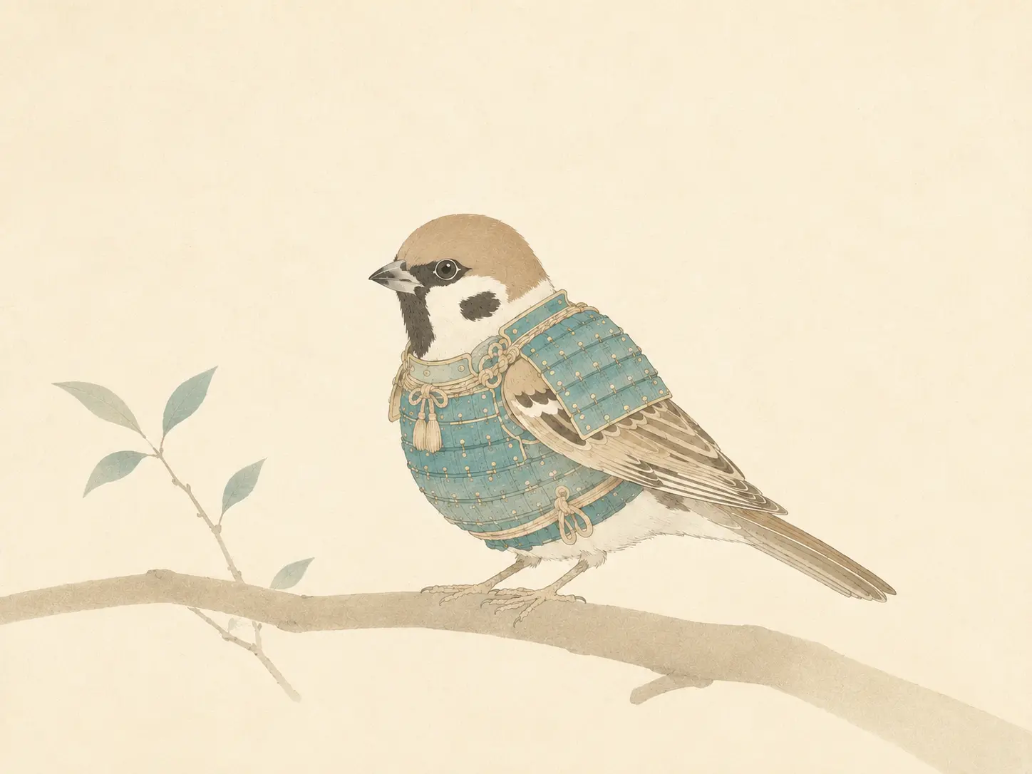 A sparrow wearing blue armor, representing a resilient retirement withdrawal strategy
